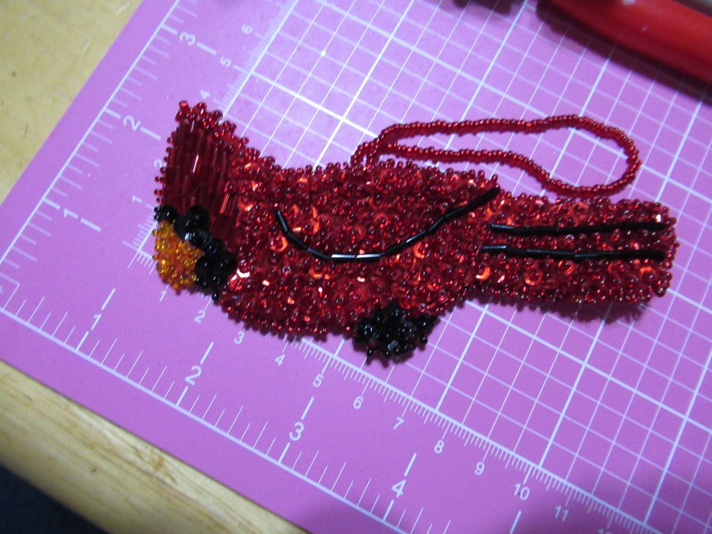 Cardinal beaded ornament YouTube video