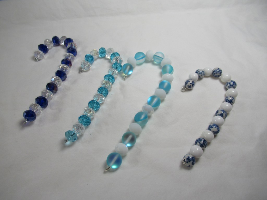 Beaded Candy Canes in Blue